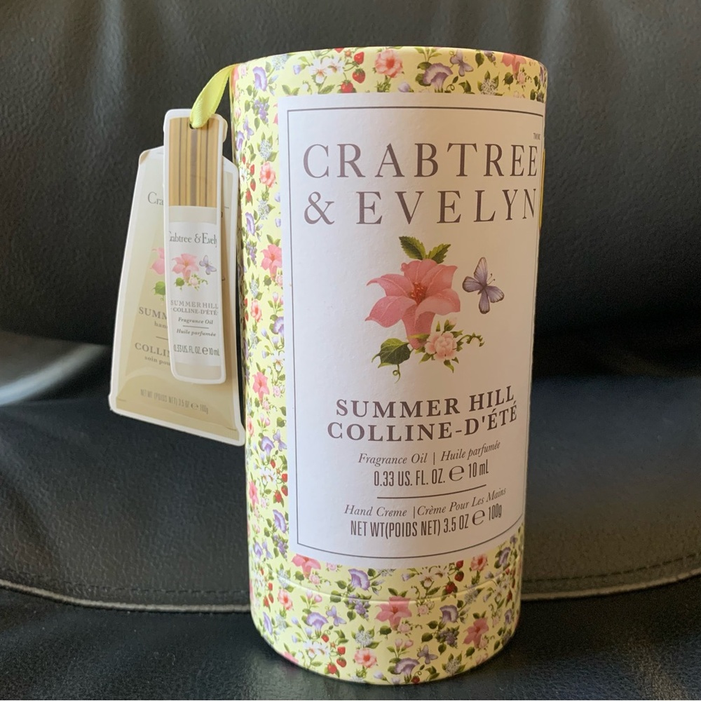 Crabtree & Evelyn Gift Set SUMMER HILL Fragrance Oil .33oz. & Hand Creme - Picture 3 of 3